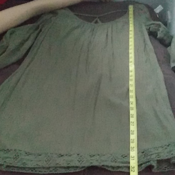 Mini Olive Green Gauze Style Dress Aeropostale - Picture 14 of 14